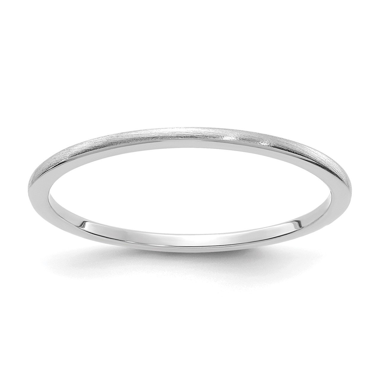 14K White Gold 1.2mm Half Round Satin Stackable Band