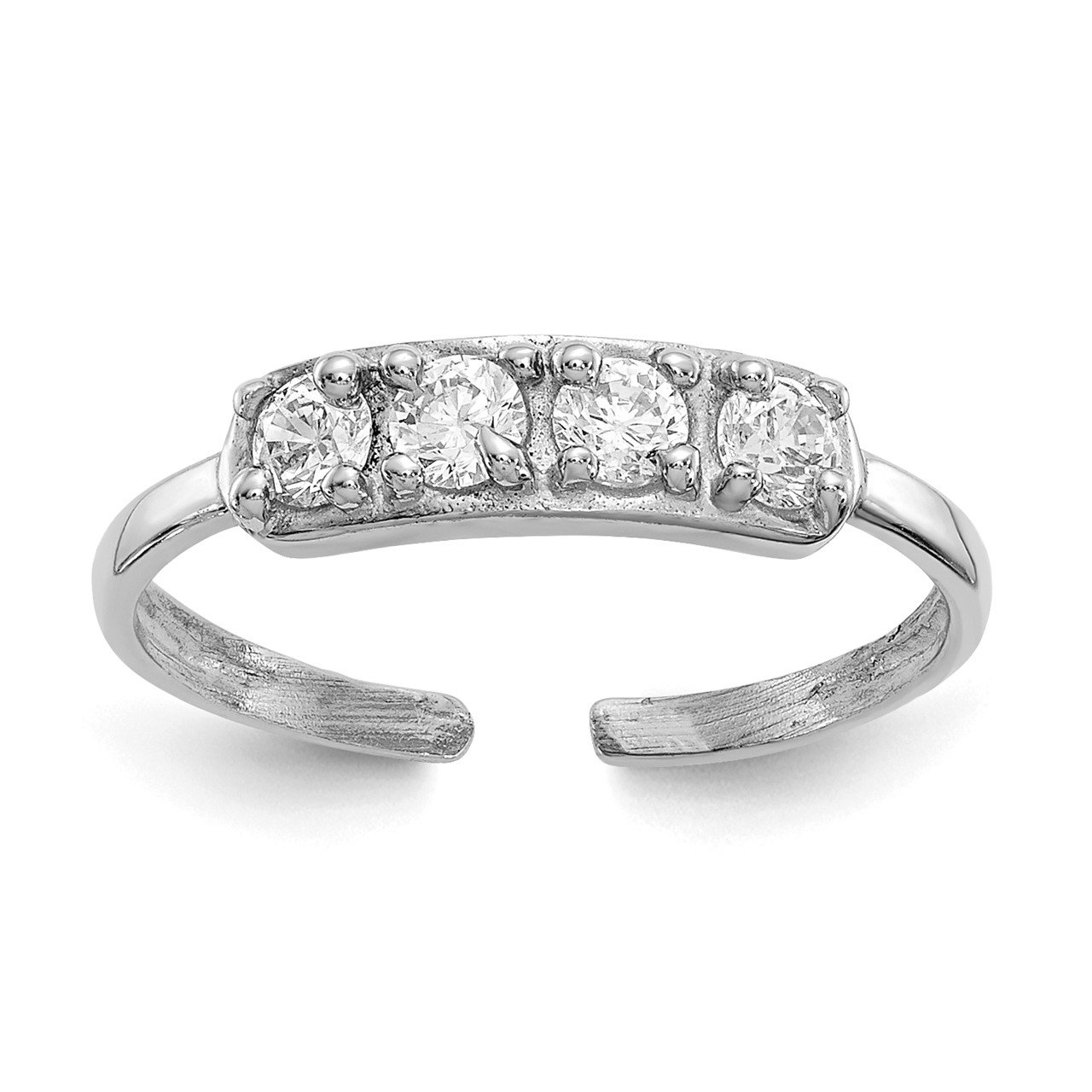 14k White Gold CZ Toe Ring The Gold Store