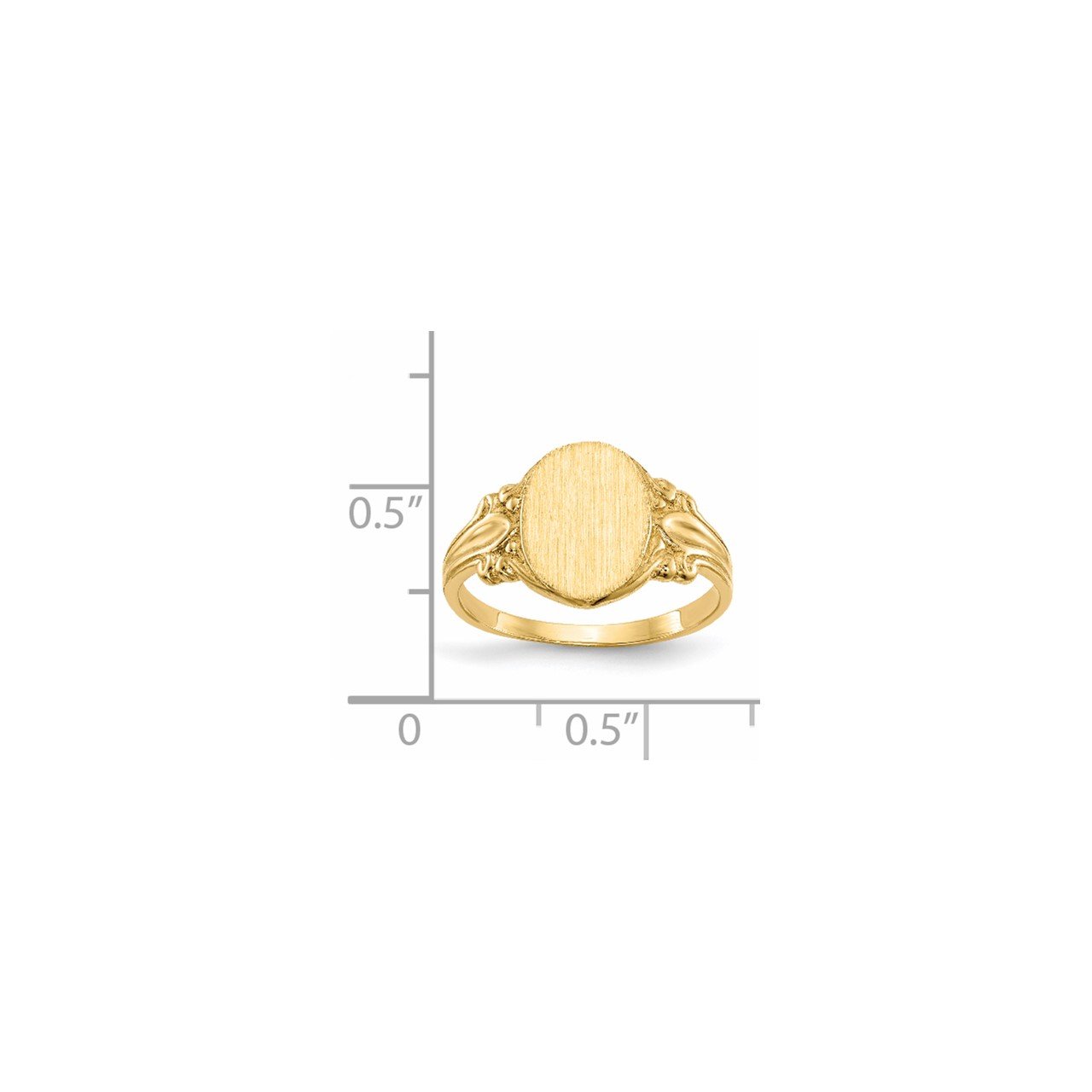 14k 10.0x8.0mm Closed Back Signet Ring-4