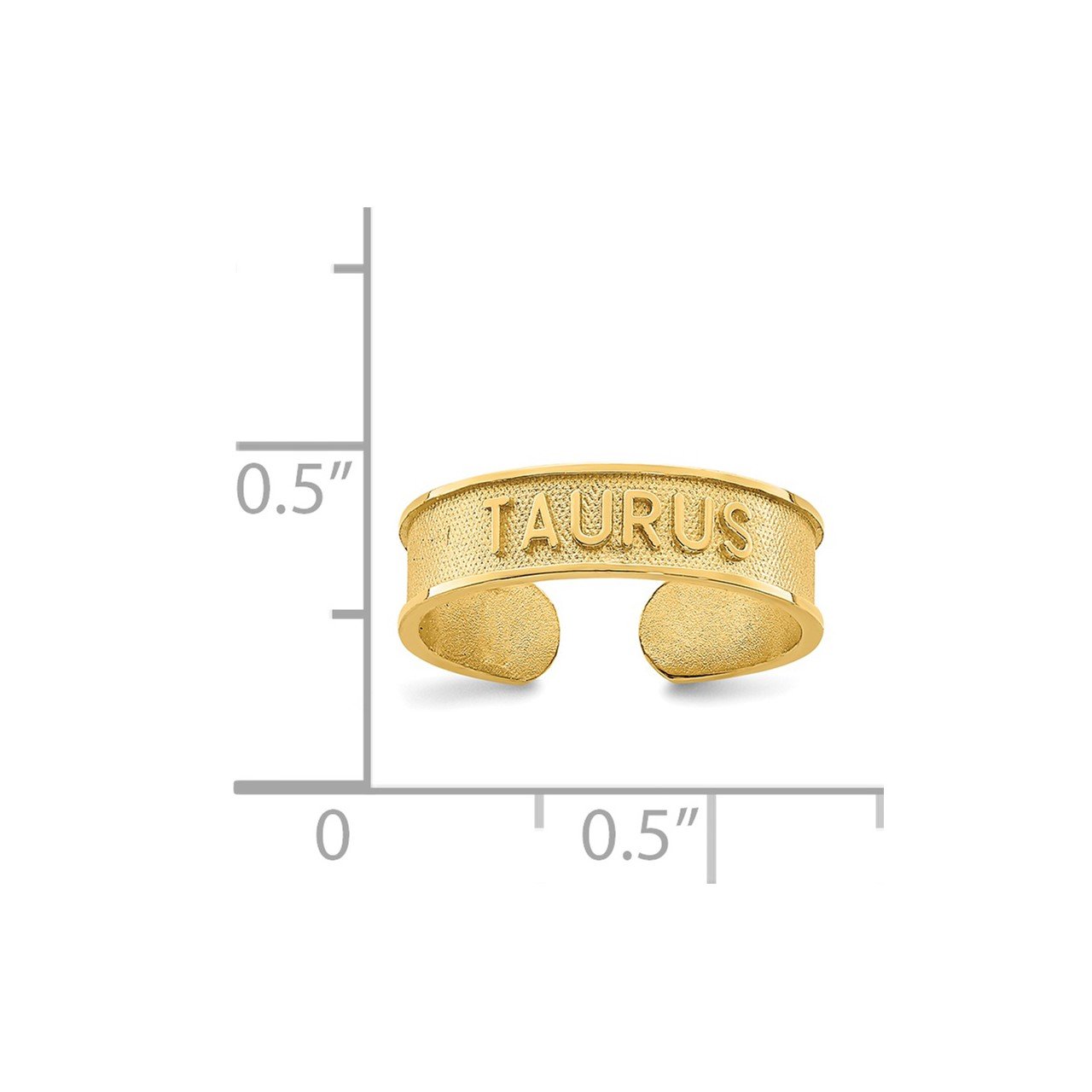 14K Brushed and Polished Zodiac Taurus Toe Ring-3