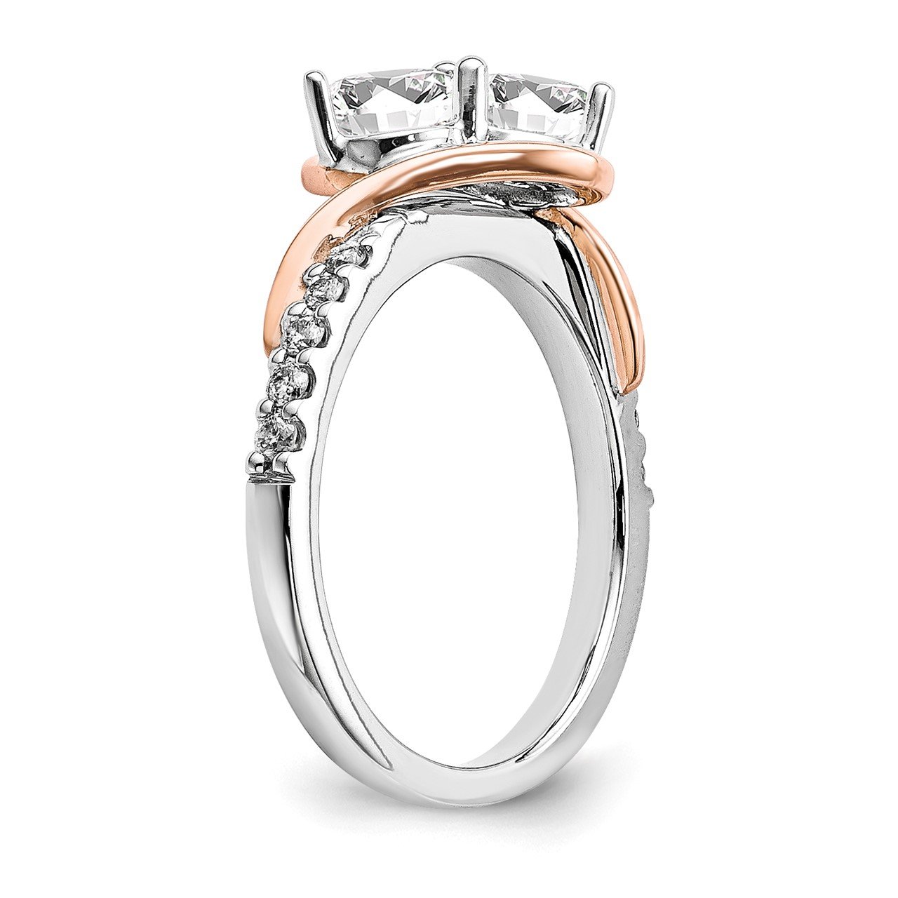 14k White and Rose Gold Diamond Semi-Mount Ring-5