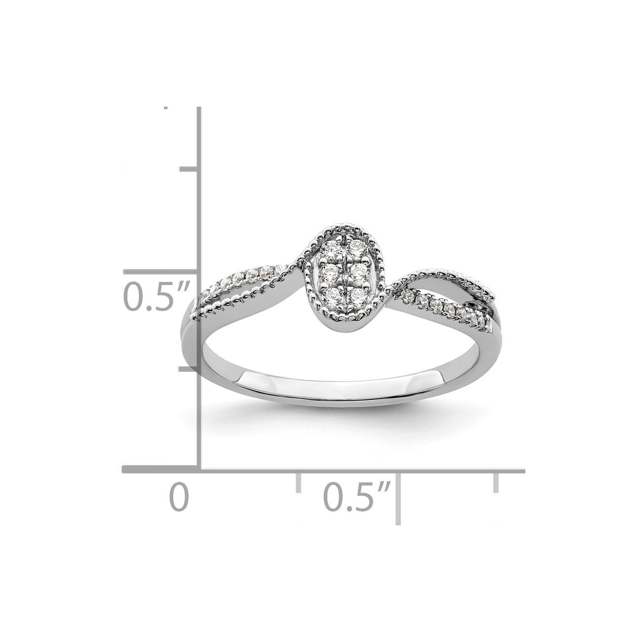 14kw Lab Grown Diamond SI1/SI2, G H I, Small Cluster Promise Ring-6