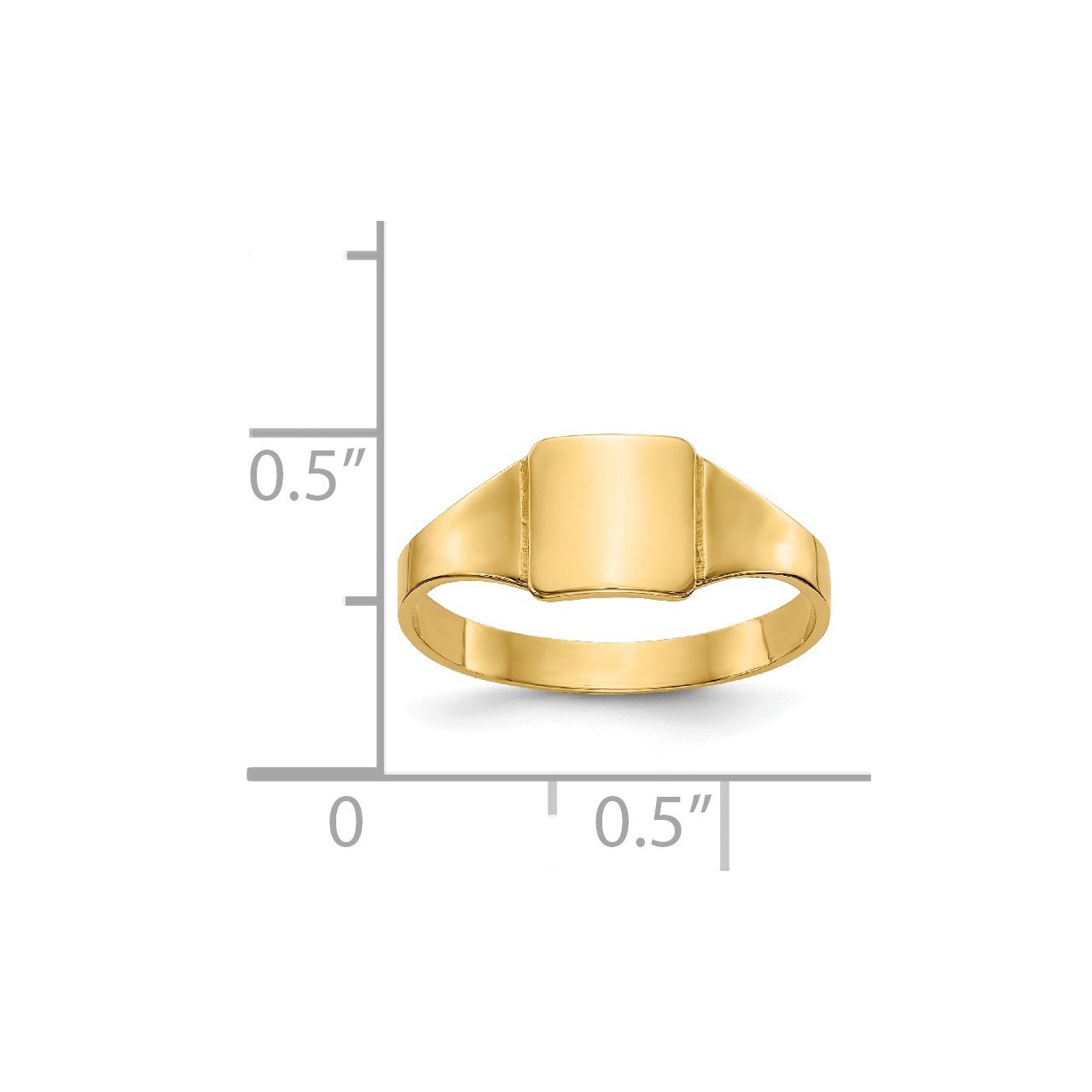 14k Polished Square Signet Baby Ring-2