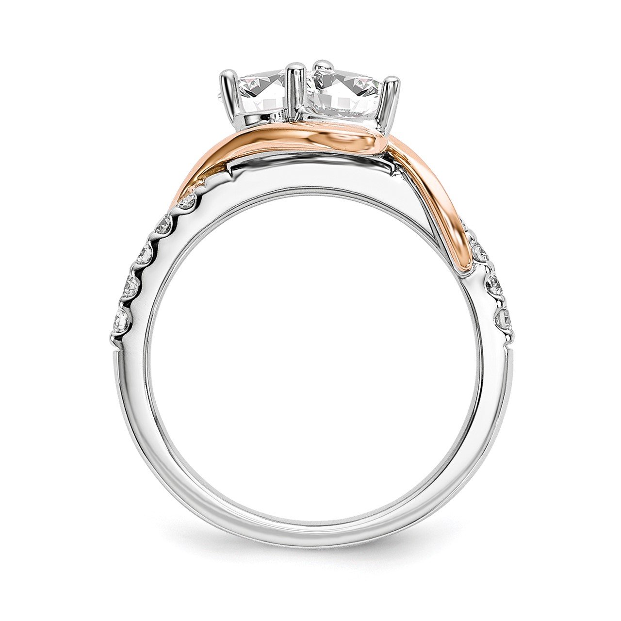 14k White and Rose Gold Diamond Semi-Mount Ring-1