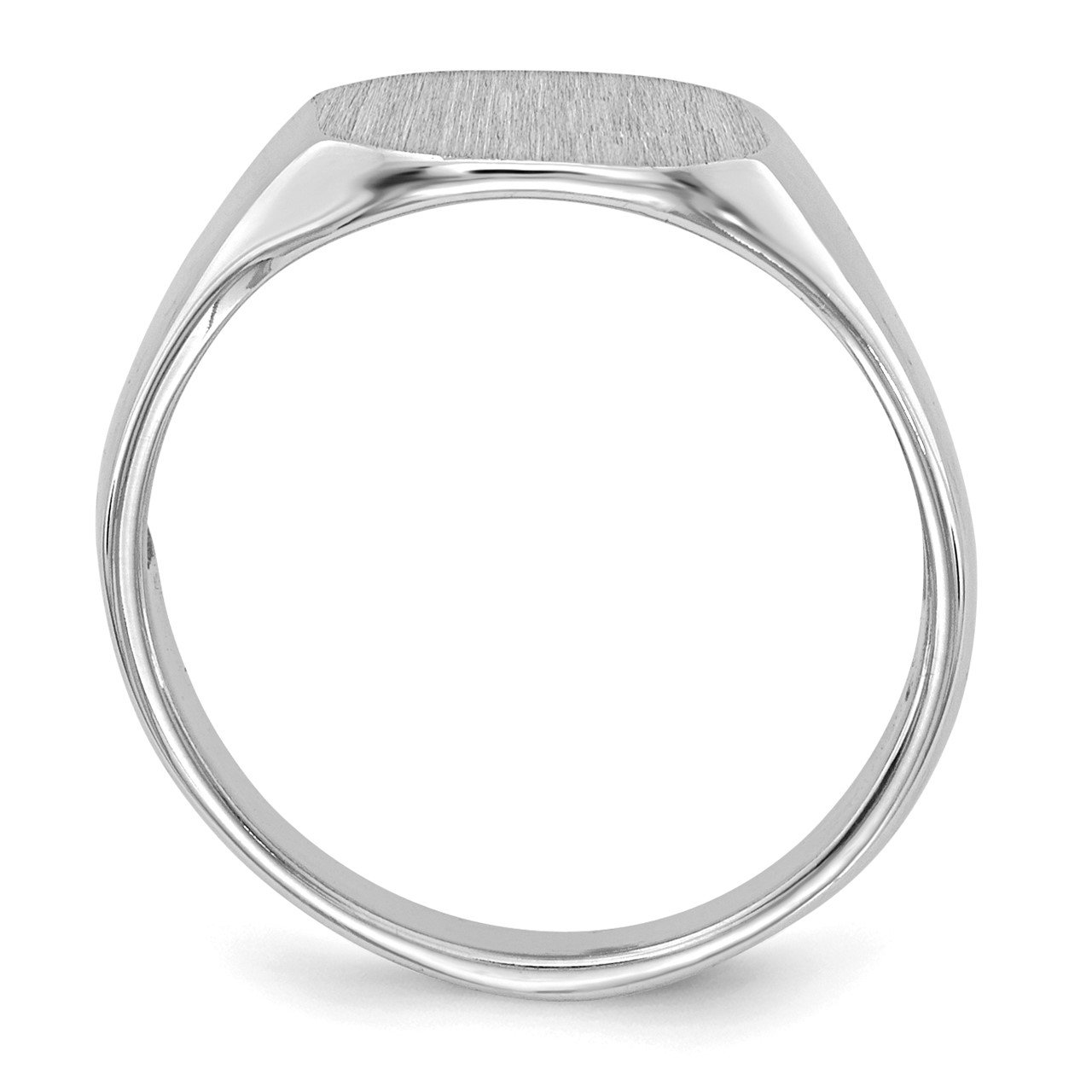 14k White Gold 8.0x6.5mm Open Back Child's Signet Ring-1