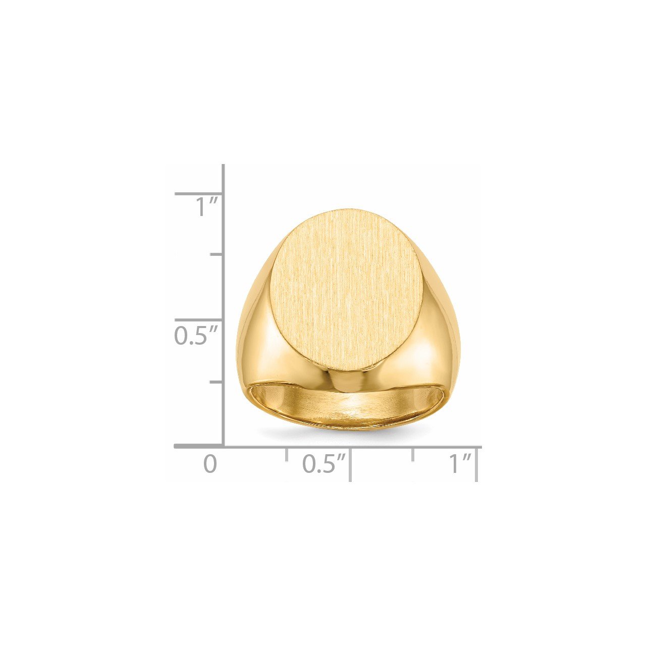 14k 18.5x16.0mm Closed Back Men's Signet Ring-4