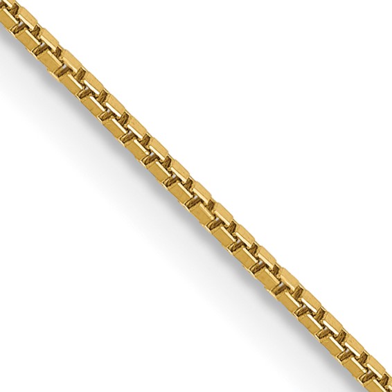 14K 22 inch .9mm Box with Spring Ring Clasp Chain