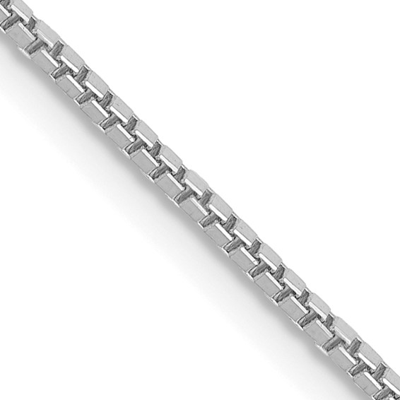 14K White Gold 24 inch 1.1mm Box with Lobster Clasp Chain