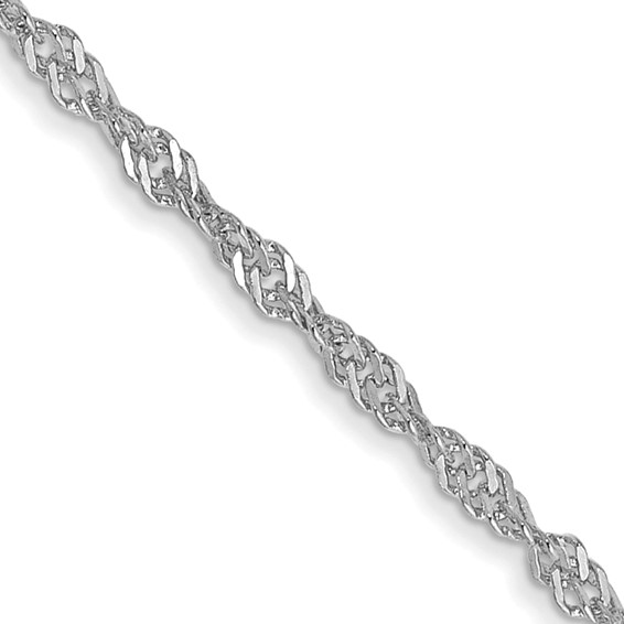14K White Gold 20 inch 1.4mm Singapore with Spring Ring Clasp Chain