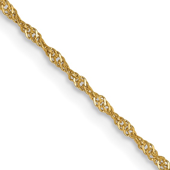 14K 20 inch 1.10mm Singapore with Spring Ring Clasp Chain