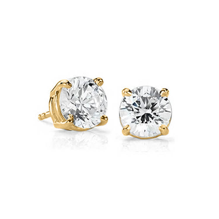 14k White Gold 1.00 ct. Diamond Stud Earrings-2