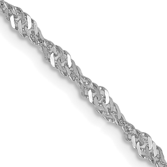 14K White Gold 24 inch 2.0mm Singapore with Lobster Clasp Chain