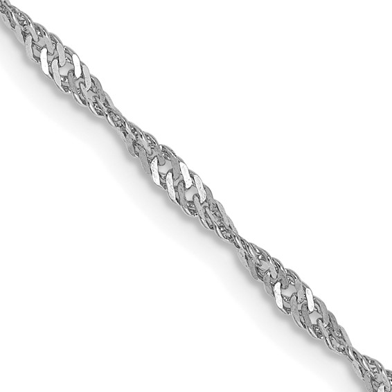 14K White Gold 18 inch 1.7mm Singapore with Lobster Clasp Chain