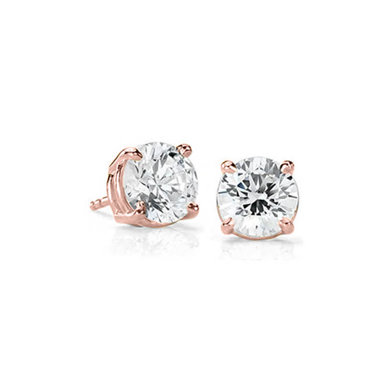 14k White Gold 1.00 ct. Diamond Stud Earrings-1